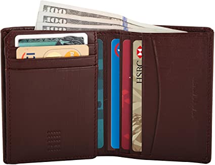 Nappa Leather Slim RFID Blocking Multi Slot Card Nappa Leather Wallet Passcase