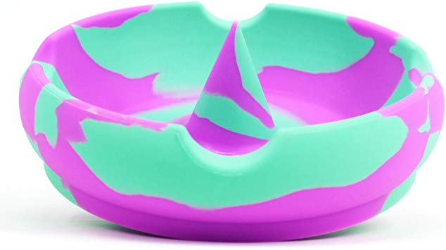 The D'ash Bowl Silicone Ash Tray - Heat Resistant Dishwasher Safe Unbreakable Bendable Non Flammable Cigarette Ashtray for Debowling