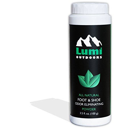 Natural Powder Shoe and Foot Odor Eliminator and Deodorizer, 3.5 oz bottle - Fresh Lemongrass scent