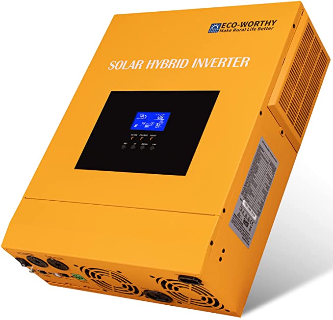 ECO-WORTHY 3500W 48V All-in-ONE Hybrid Solar Charge Inverter with 80A MPPT Charge Controller & 3500W Pure Sine Wave Inverter 48V DC to 110V AC for Off Gird Solar Power Utility Generator Home System