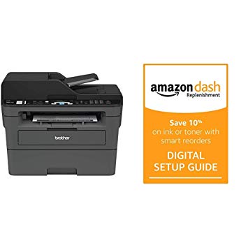 Brother Monochrome Laser Printer, Compact All-in One Printer, Multifunction Printer, MFCL2710DW, Wireless Networking and Duplex Printing and Amazon Dash Replenishment Digital Setup Guide