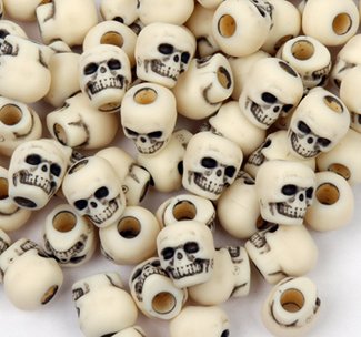 JOLLY STORE Crafts Skull Beads Antiqued Ivory color
