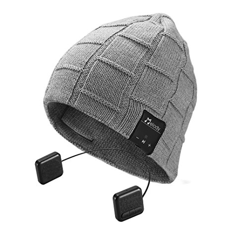 Bluetooth Beanie Hat,Topple Wireless V4.0 Music Beanie Hat Washable Cap with Bluetooth Over Ear Headphone Earphone Speaker for Men Women Winter Fitness, Compatible with Iphone Android Cell Phone-Gray