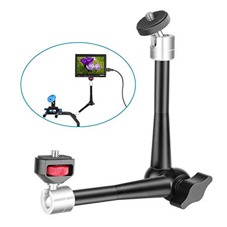 Neewer 11 inches Adjustable Friction Articulating Magic Arm with Both 1/4-inch Thread Screw Compatible with DSLR Camera Rig, LED Light, Field Monitor and Flash, etc Load up to 3 Kilograms/6.6 Pounds