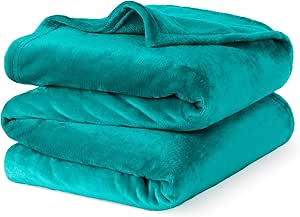 LIVIVO Flannel Fleece Blanket- Super Soft Cosy Cuddly Sofa Throw - Perfect For Bed, Sofa, Travel, Picnic & Camping- Single/Double/King (Ocean, King (U.K. Standard))