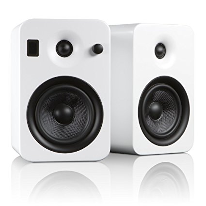Kanto YUMI Premium Powered Bookshelf Speakers with Wireless Bluetooth 4.0 aptX Technology – Matte White
