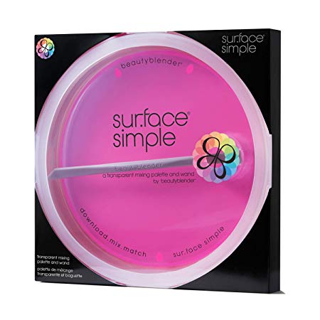 beautyblender sur.face simple Portable Clear Palette for Placing, Mixing and Matching Foundations and Creams, Includes a Mixing Wand
