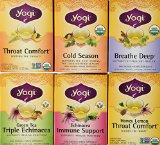 Yogi Tea Cold Weather Season Tea 6 Flavor Variety Pack Pack of 6