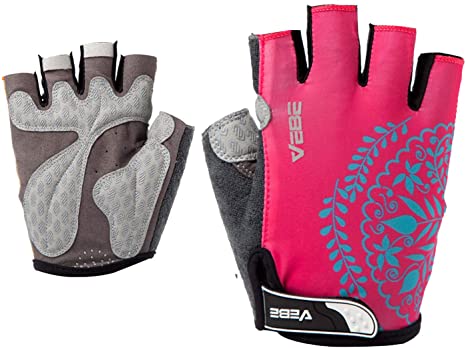 VEBE Women's Biking Cycling Gloves Non-Slip Shockproof Short Finger Gloves Outdoor Riding Mountain Bike Gloves…