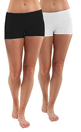 iLoveSIA Women's Yoga Shorts Cotton Shorts Pants Pack of 2