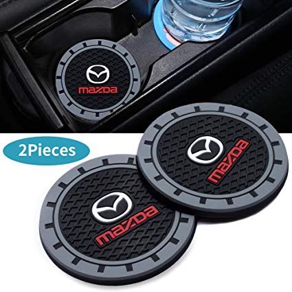 Kaolele 3Inc Tough Car Logo Vehicle Travel Auto Cup Holder Insert Coaster Can for Mazda 2, 3,5,6, CX-5,CX-7,CX-8,M6, MX5,RX7, RX8, A8, CX9, MX6,R3, M2 M3,M5,with USA Flag Key Chain