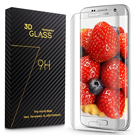 Ameauty Samsung Galaxy S7 Edge Screen Protector, Premium Full Coverage Tempered Glass Screen Cover with 9H Hardness