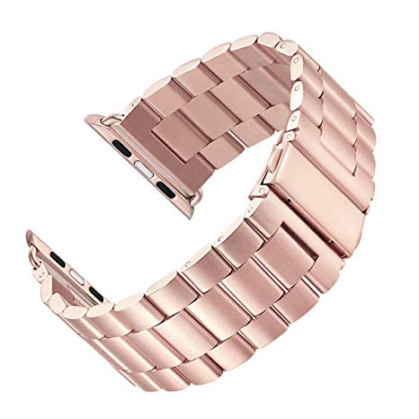 LNKOO Stainless Steel Metal Clasp Watchbands Replacement Wrist Strap Classic Buckle Polishing Watch Band