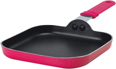 Ecolution Kitchen Extras 6-Inch Square Griddle, Mini, Pink