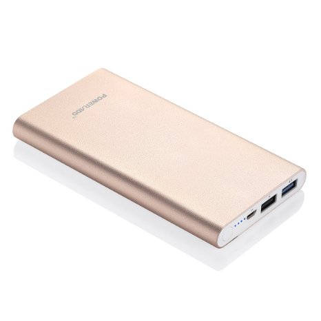 Poweradd Pilot 2GS 10000mAh Dual USB Portable Charger External Battery Pack with Auto Detect Technology - Golden