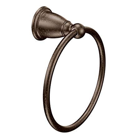 Moen YB2286ORB Brantford Collection Traditional Single Post Bathroom Hand Towel Ring, Oil-Rubbed Bronze