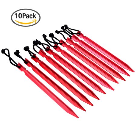 eBoot Aluminum Alloy Tent Stakes Pegs 10 Pack