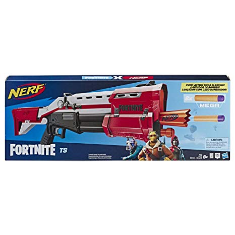 Nerf Fortnite TS Blaster -- Pump Action Dart Blaster, 8 Official Nerf Mega Fortnite Darts, Dart Storage Stock -- For Youth, Teens, Adults