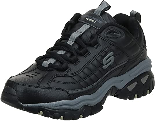 Skechers mens Energy Afterburn road running shoes, Black/Grey,6.5 2E