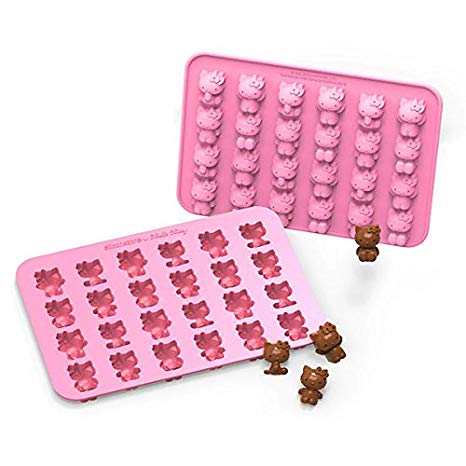 SiliconeZone Hello Kitty Collection Full Body 10" Non-Stick Silicone Chocolate Mold, Pink
