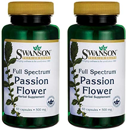 Swanson Full-Spectrum Passion Flower 500 Milligrams 60 Capsules (2 Pack)