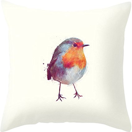 Yoler Pillow Case Decorative Pillows With Birds Outdoor Sofa Cushions Satin Bright Colorful