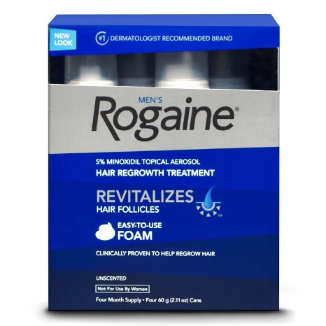 Rogaine Hair Regrowth for Men 5 Minoxidil Topical Foam 4-month Supply
