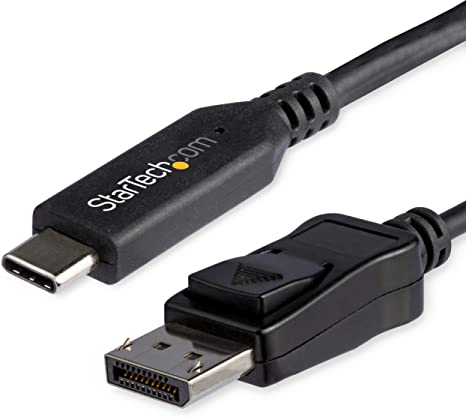 StarTech.com 3.3ft USB C to DisplayPort 1.4 Cable - 8K 60Hz - HBR3 - Thunderbolt 3 Compatible - USB Type C Video Adapter Cable (CDP2DP141MB)