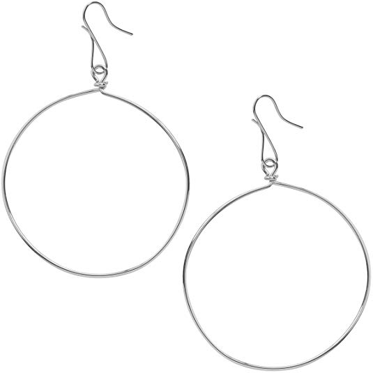 Humble Chic Circle Dangle Earrings - Hypoallergenic Geometric Thin Round Drop Hoops for Women