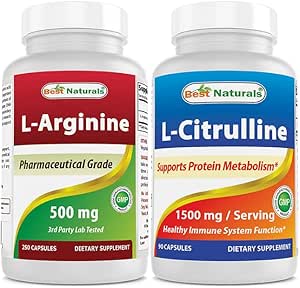 Best Naturals L-Arginine 500mg & L-Citrulline 1500mg