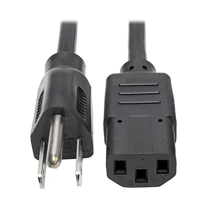 Tripp Lite Computer Power Cord, 13A, 16AWG (NEMA 5-15P to IEC-320-C13) 2-ft.(P006-002-13A)