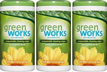 Green Works Compostable Cleaning Wipes, Original Fresh, 186 Count (Packaging May Vary)