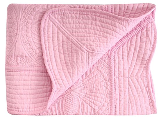 Baby Blanket Newborn Cotton Lightweight Quilt with Embossed Detail, Pink