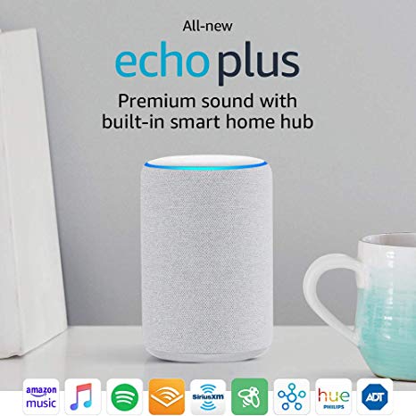 Certified Refurbished  Echo Plus (2nd Gen) - Premium sound with built-in smart home hub - Sandstone