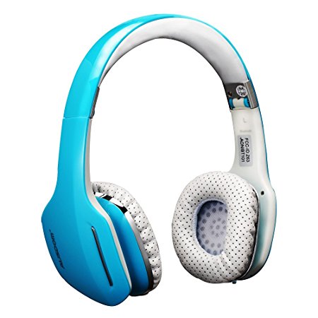 Ausdom M07 Wired   Wireless Foldable Bluetooth CSR v4.0 EDR (Enhanced Data Rate)Headset, On-Ear Stereo Earphone w/ Microphone for Universal Devices including iPhone / Smartphone / Macbook / Laptop / Tablet PC / iPad / MP3 / MP4 etc, with APT-X Built-in Microphone for Music Streaming & Hands-free Calling, Blue