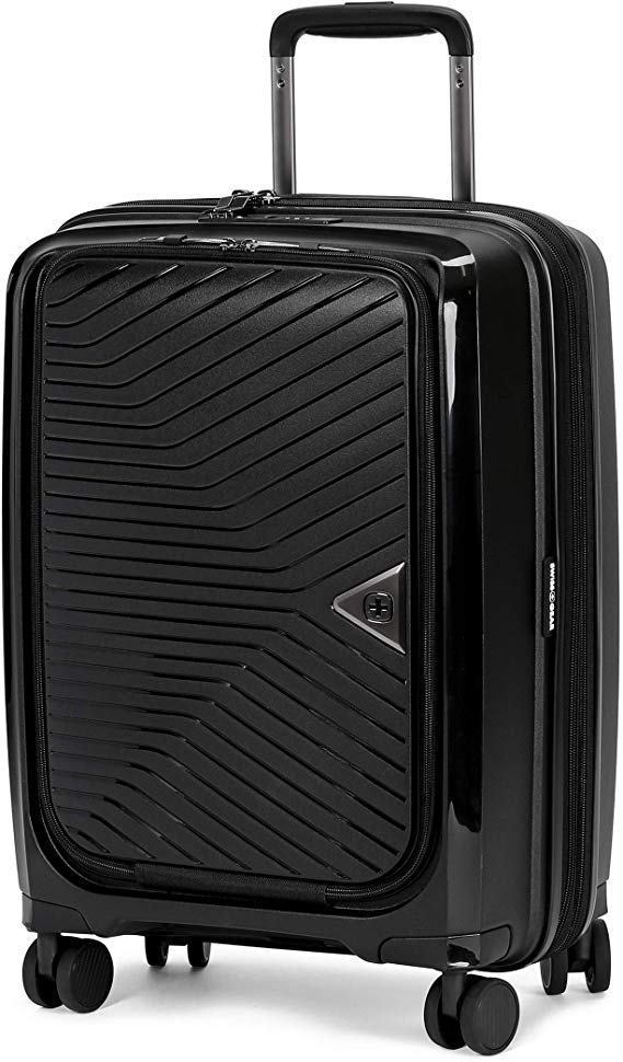 SWISSGEAR 8836 Durable Expandable Spinner Luggage, Carry-On Suitcase - Black