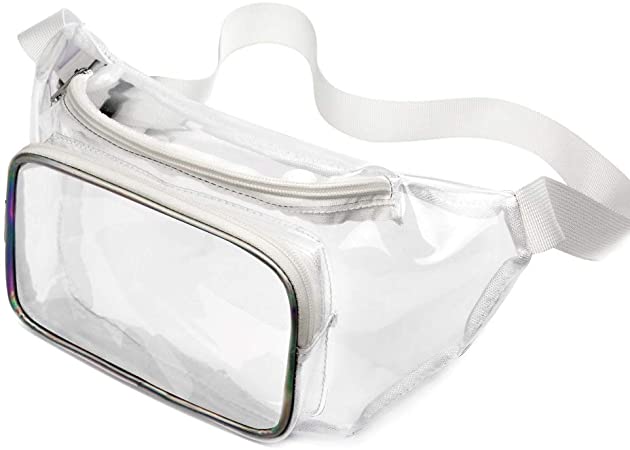 Packism Fanny Pack, Clear Fanny Pack Stadium Approved Thick 0.6mm Transparent Waist Pack for Women and Men, Waterproof Bum Bag for Events and Travel