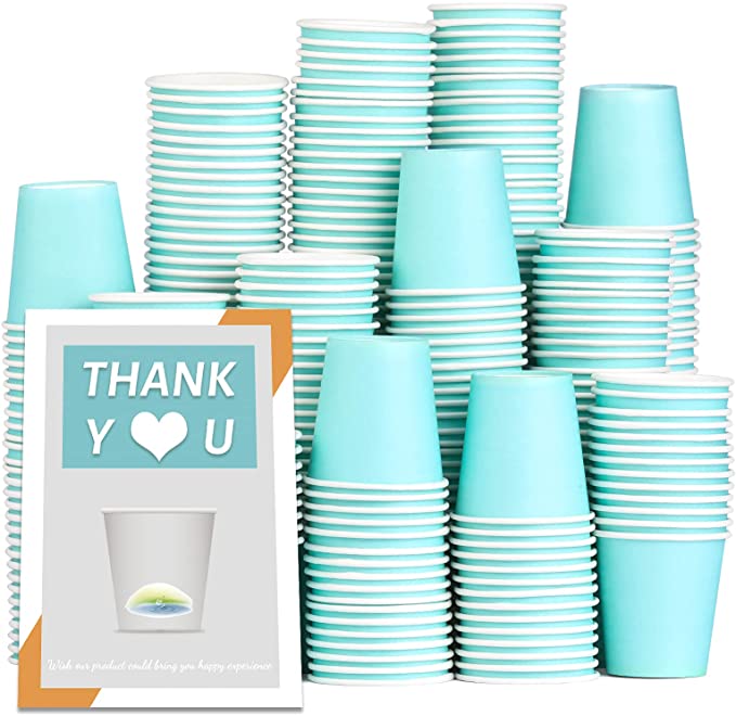 3 oz Paper Cups, 350 Pack Disposable Cups, Small Disposable Paper Cups Use As Mouthwash Cups, Espresso Cups, Shot Cups, Medicine Cups, Excellent for Families, Offices and Parties
