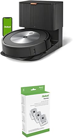 iRobot Roomba j7  7550 Self-Emptying Robot Vacuum   Authentic Replacement Parts- Automatic Dirt Disposal Bags, 3 Pc, White   Authentic Replacement Parts- Roomba e, i & j Series Replenishment Kit-Green
