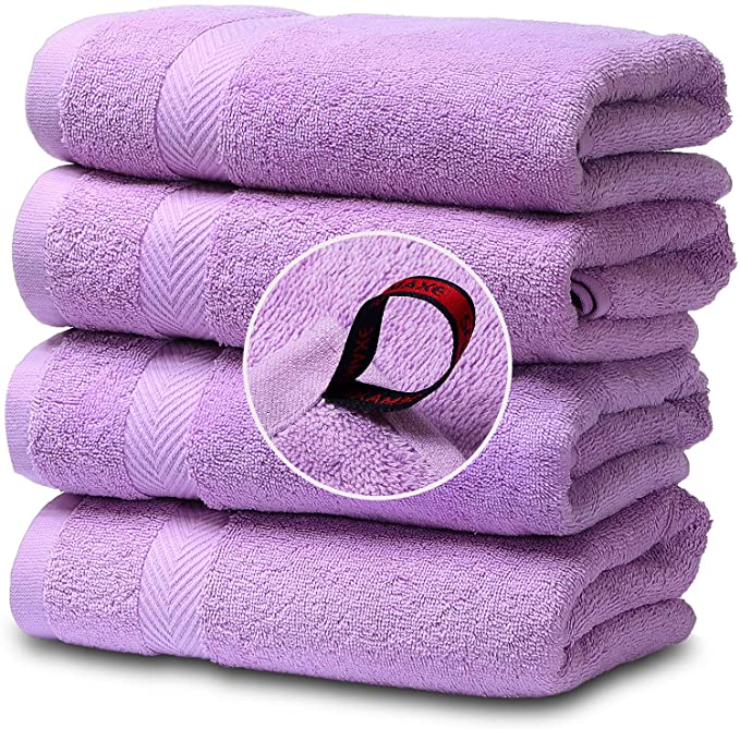 SEMAXE Premium Cotton Hand Towels for Bathroom, 16”x 27”, Luxury Hotel & Spa Towel ( 4 Hand Towel)