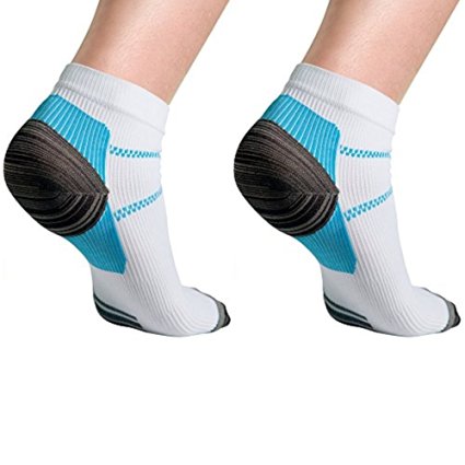 Plantar Fasciitis Socks Premium Ankle Support Compression Sleeve Infused with Gel for Ultimate Relief (1 Pair)
