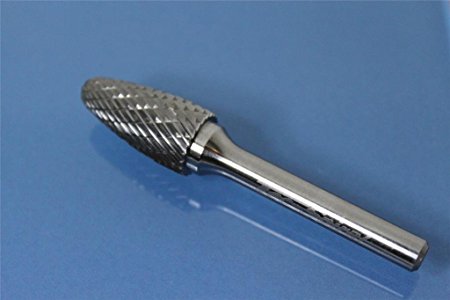TEMO SF-5 Double Cut 3" Long CARBIDE ROTARY BURR File 1/4" SHANK 1/2" RoundTree