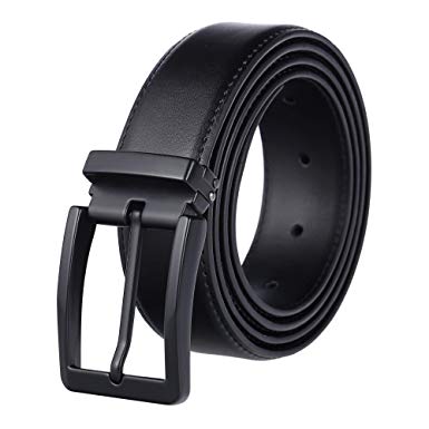 Weifert Men's Dress Belt Black Leather Belts for Jeans