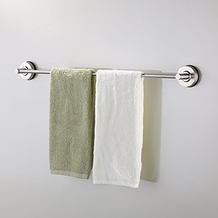 KES Suction Cup Single Towel Bar SUS 304 Stainless Steel No Drill Wall Mount Contemporary Bathroom Accessory Clothes Organizer Shelf Rack Brushed Finish 70 CM OR 28-Inch, A6200C