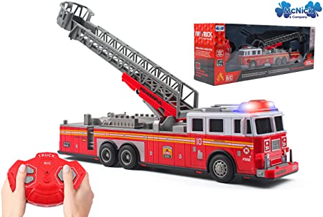 RC Remote Control Fire Truck Toy - #1 Fire Engine Toys for Boys - Firetruck Toys for Kids 3-8