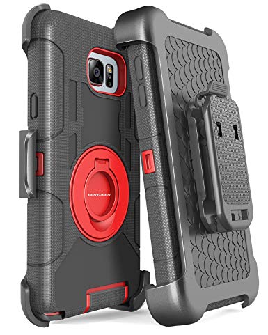 Note 5 Case, Galaxy Note 5 Case, BENTOBEN Samsung Galaxy Note 5 Case Shockproof Heavy Duty Hybrid Full Body Rugged Holster Protective Case for Samsung Galaxy Note 5 With Kickstand   Belt Clip(Red)