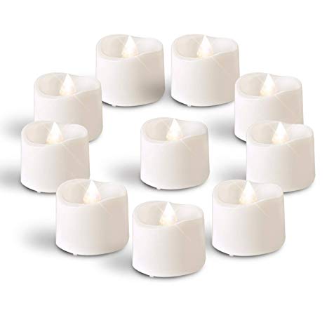 Homemory Bright White LED Tea Light Candles, Set of 24 Flickering LED Tea Lights, Battery Operated Tea Candles for Wedding Table Centerpieces, Mood Lighting and Home Decor