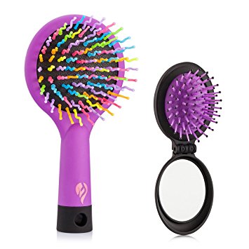 Detangling Hair Brush - Flend Rainbow Comb Pairs for Adults & Kids - Detangle Hair Easily With No Pain (Purple)