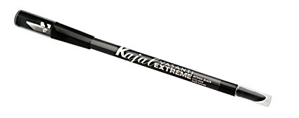 Vasanti Kajal Extreme - Intense Black Eyeliner Pencil with Built in Sharpener and Smudger (Waterproof, Paraben Free)