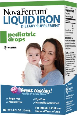 NovaFerrum Pediatric Drops Liquid Iron Supplement for Infants and Toddlers 120 mL